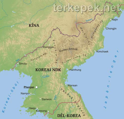 Észak-Korea domborzata és vízrajza